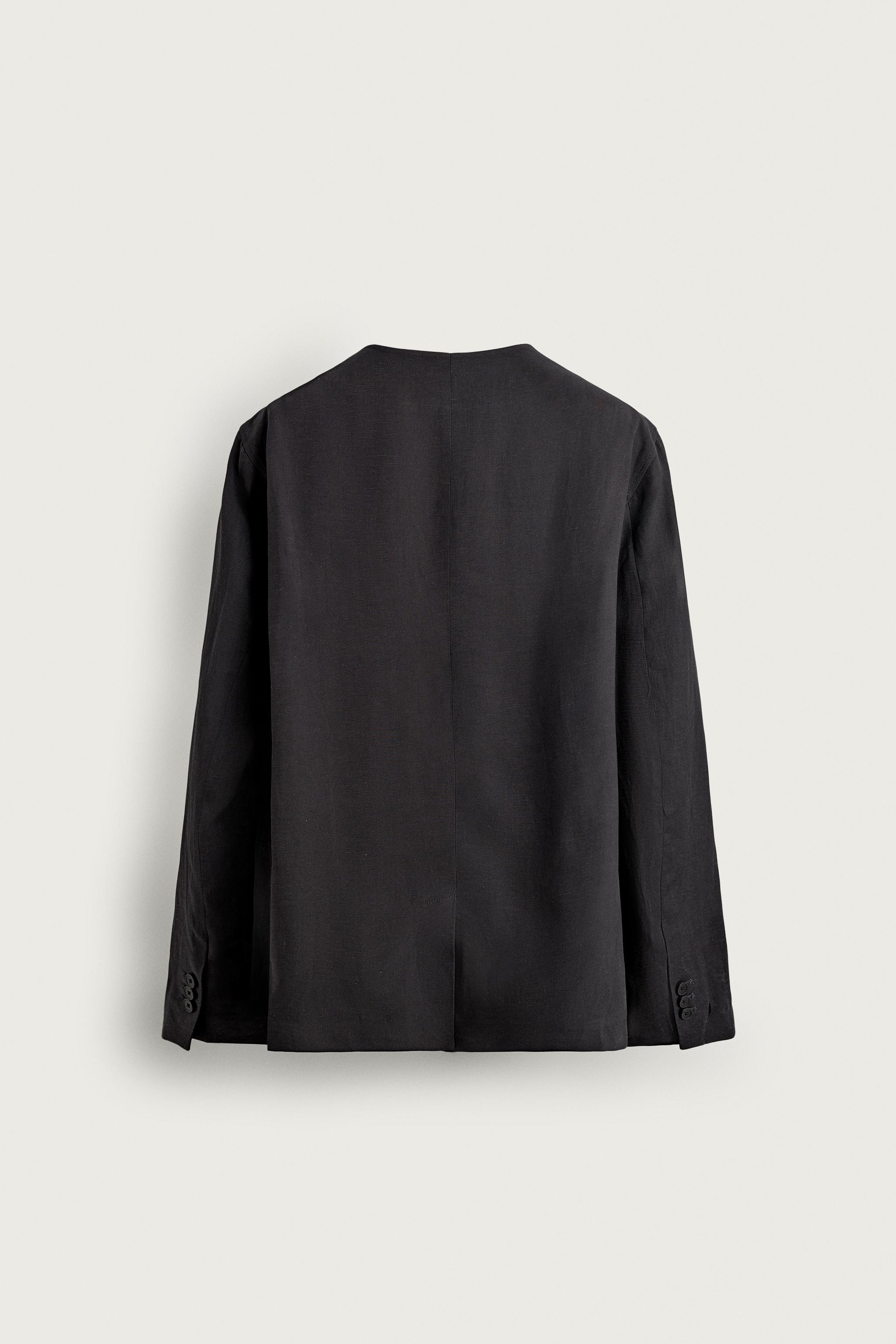 Relaxed-Fit Collarless Blazer